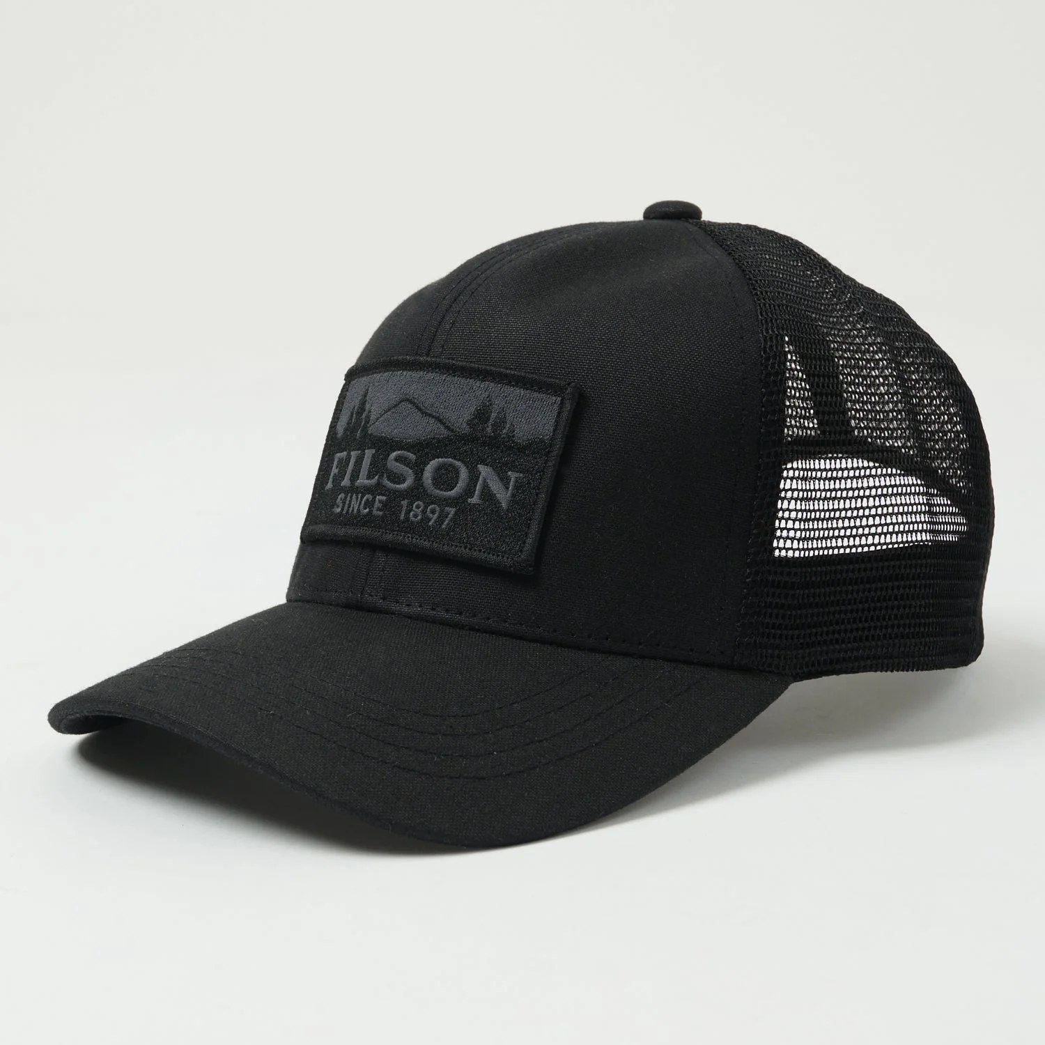 Filson Scenic Logger Mesh Cap in black on black