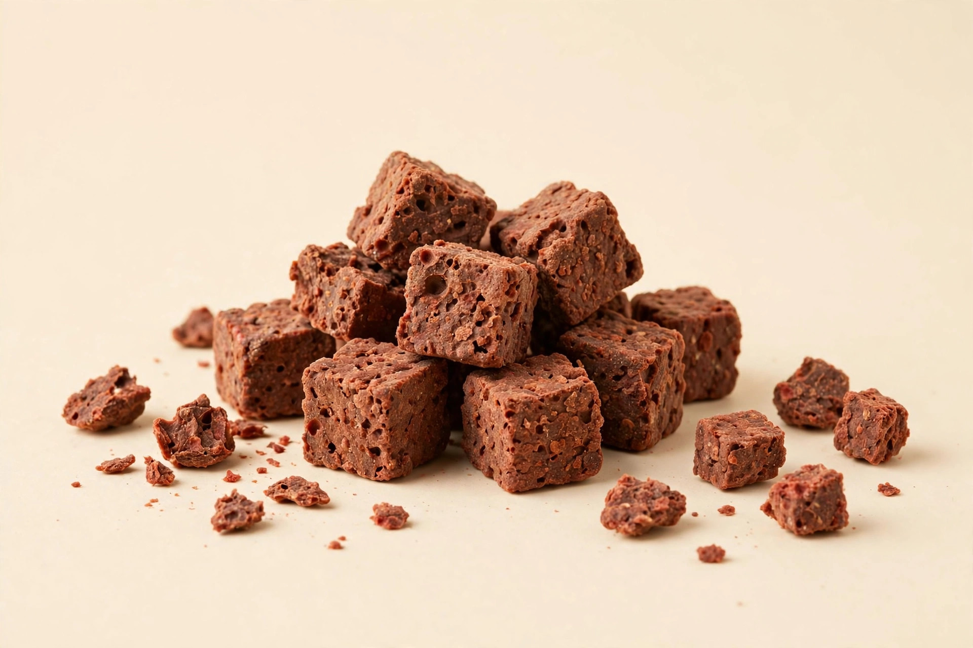 Freeze-dried beef liver dog treat pieces